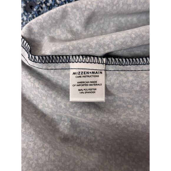 New Mizzen Main Shirt Medium Mens Leeward Trim Fit Blue Floral Performance - Picture 8 of 8